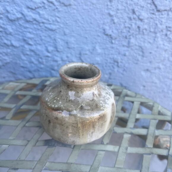 Vintage Small Ceramic Vase Neutral Glazes Organic 70s Pottery OOAK - Picture 10 of 10